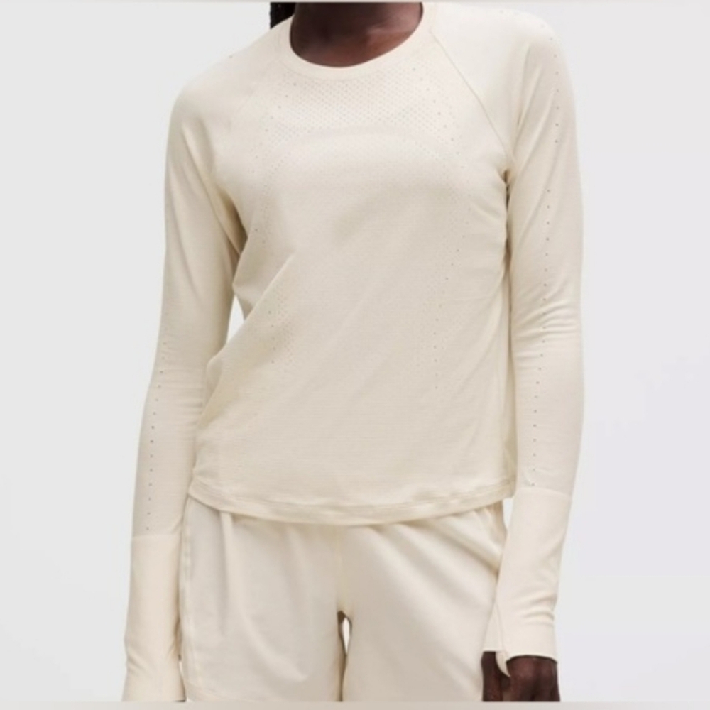 Lululemon Swiftly Tech Long Sleeve Creme Running Shirt